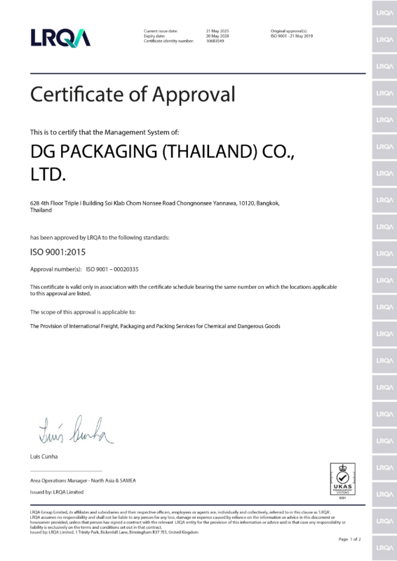 Awards & Certificates – DG-Packaging